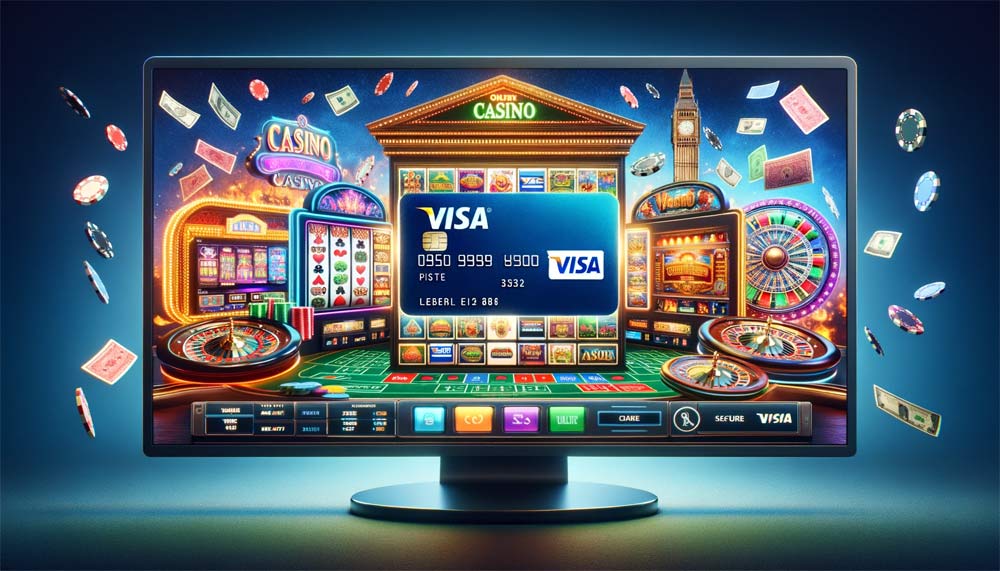 Чоловік поповнює свій аккаунт в онлайн казино, використовуючи картку Visa, щоб грати в рулетку